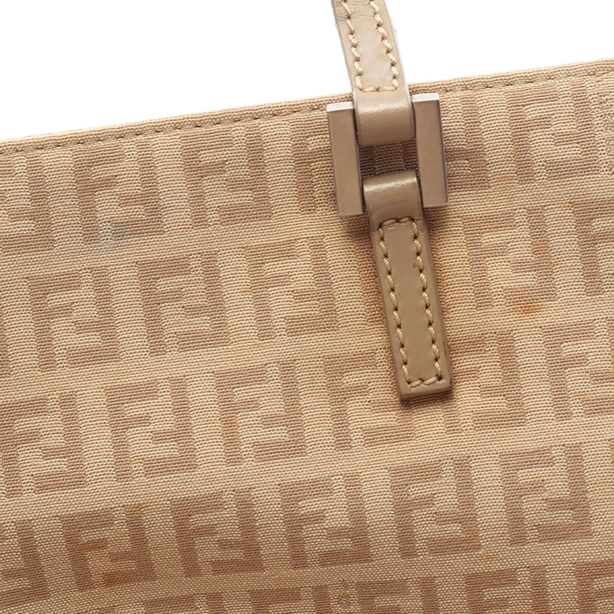 Fendi Zucchino Canvas Tote — Beige