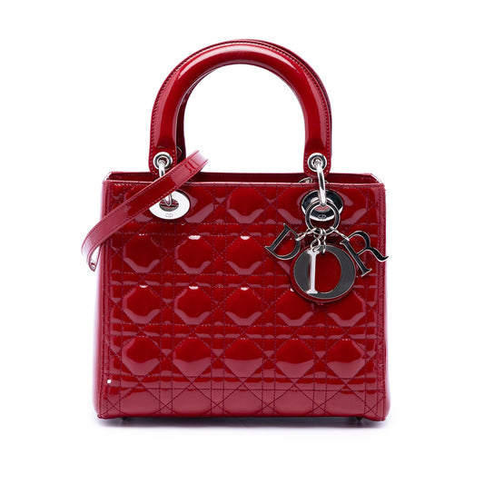 Dior Medium Patent Cannage Lady Dior