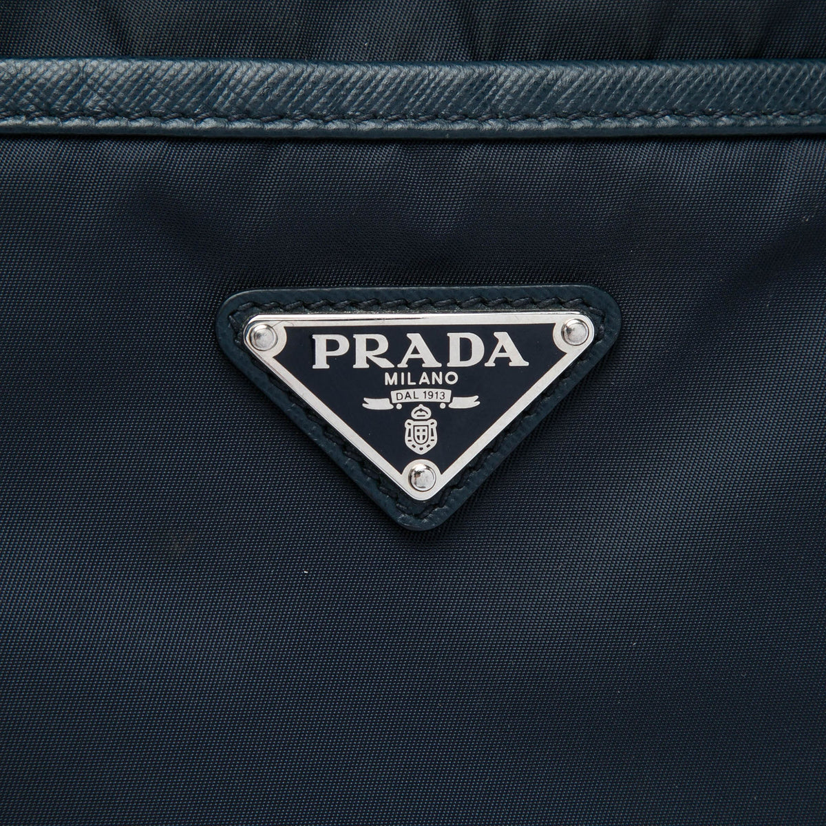 Prada Tessuto Zip Top Crossbody — Blue