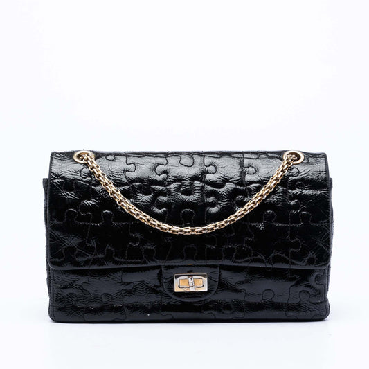 Chanel Crackled Patent Puzzle Reissue 2.55 Double Flap 226