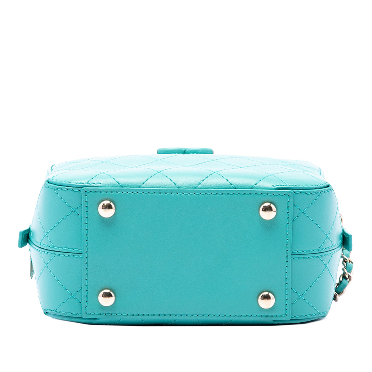 Chanel CC Stitched Calfskin Enamel Camera Bag — Blue