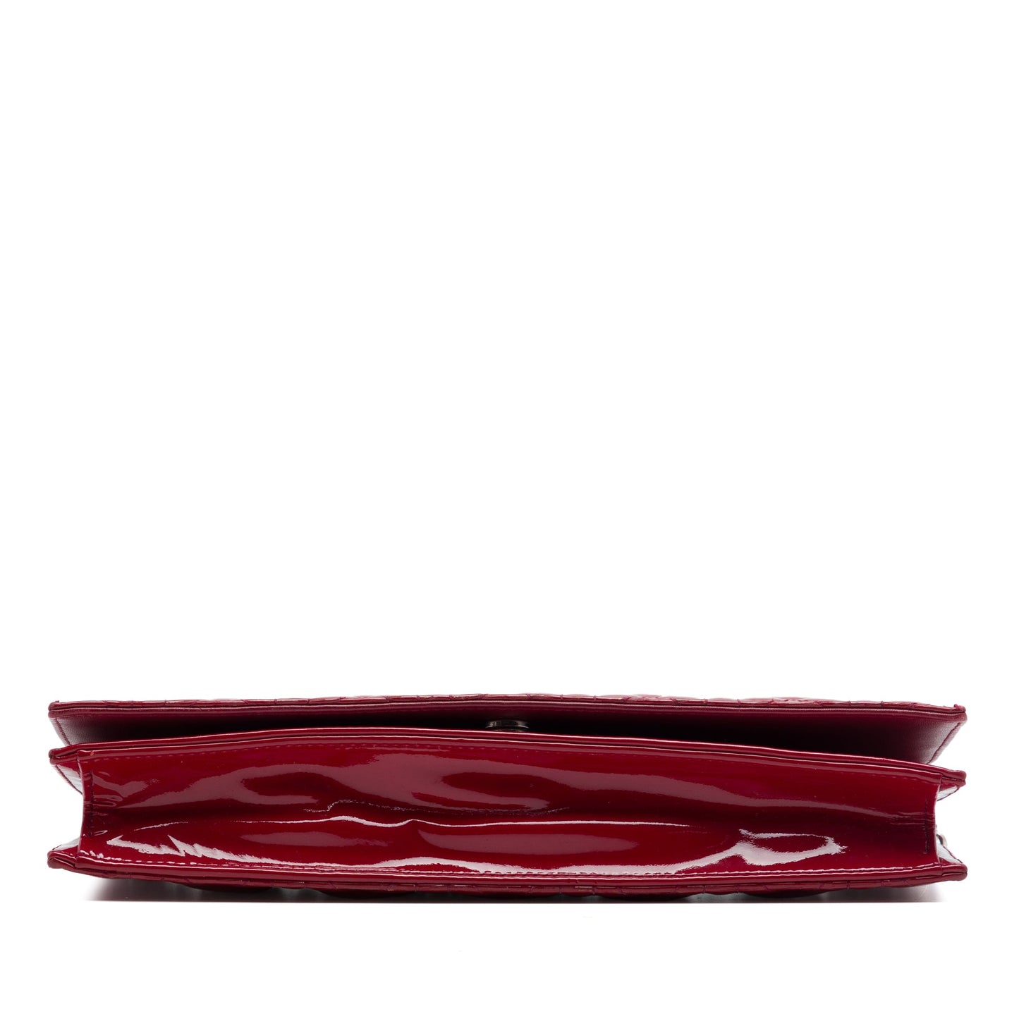 Dior Patent Cannage Lady Dior Clutch with Chain