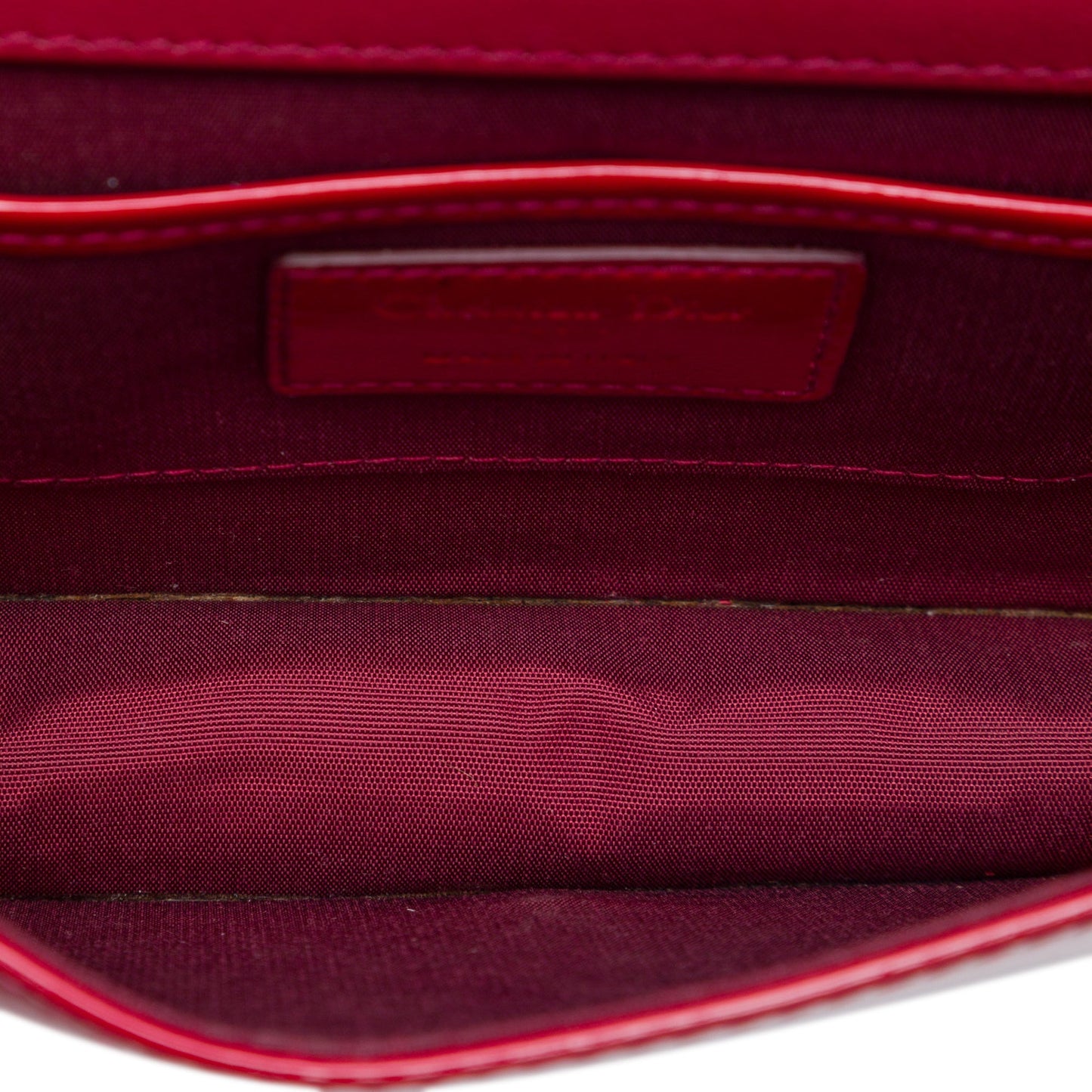 Dior Patent Cannage Lady Dior Clutch with Chain