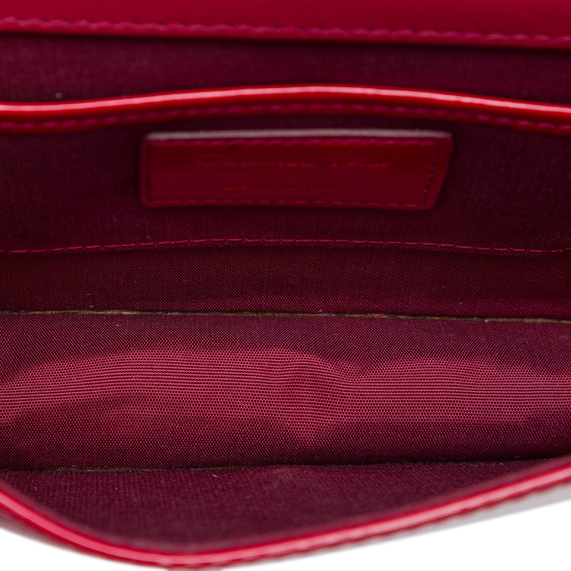 Dior Patent Cannage Lady Dior Clutch with Chain