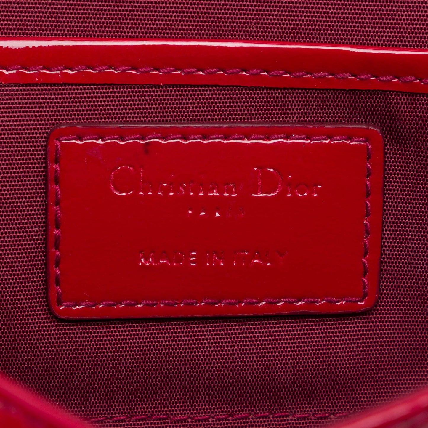 Dior Patent Cannage Lady Dior Clutch with Chain