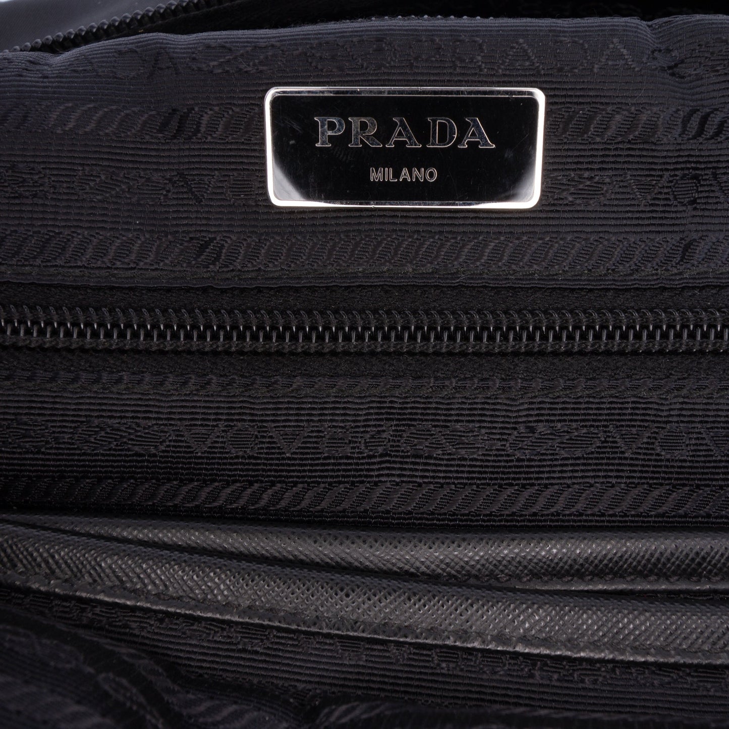 Prada Saffiano Trimmed Tessuto Business Bag