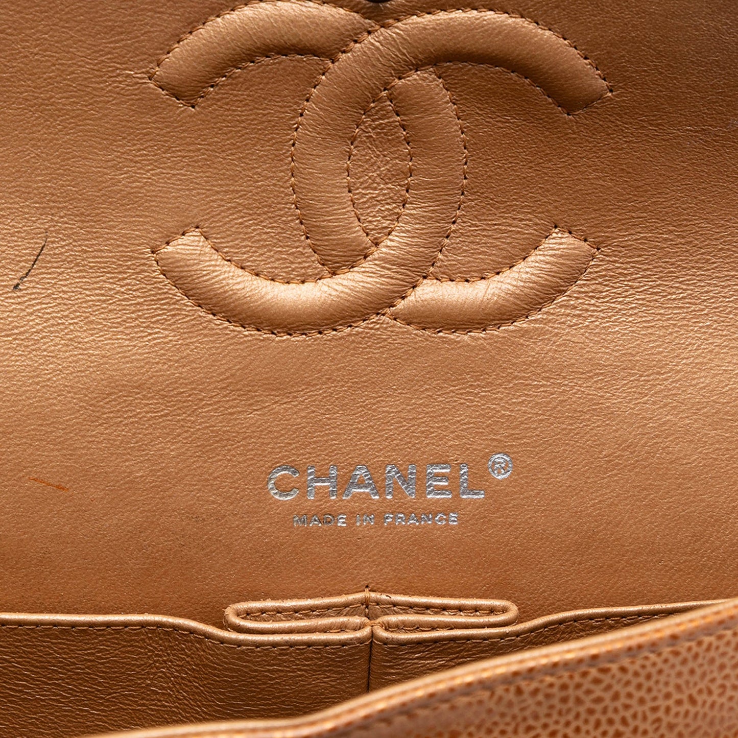 Chanel Medium Classic Metallic Caviar Double Flap