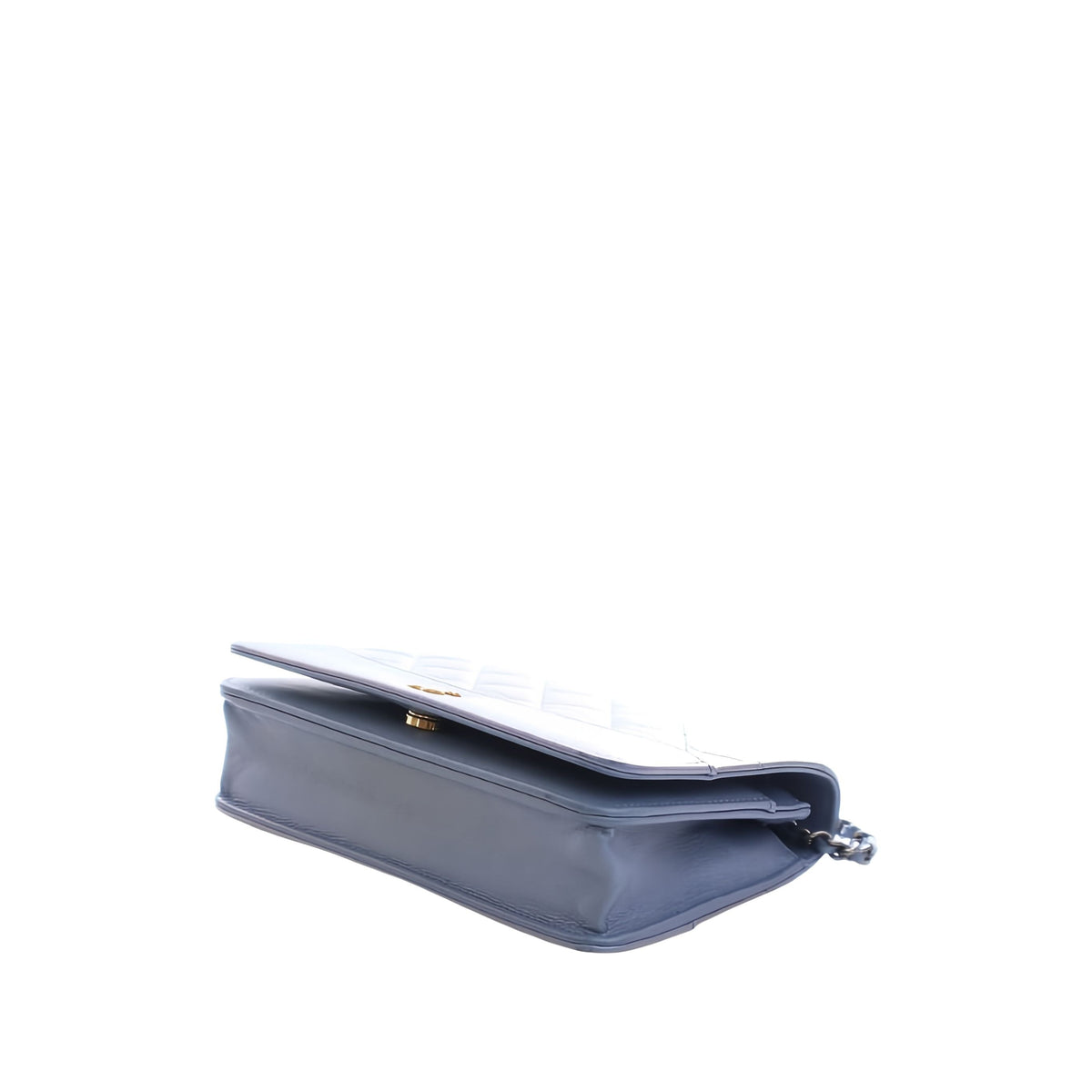 Chanel Quilted Iridescent Aged Calfskin Gabrielle Wallet On Chain — Blue