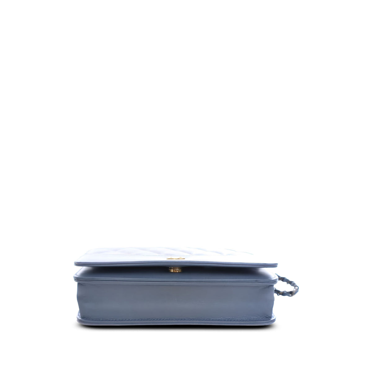Chanel Quilted Iridescent Aged Calfskin Gabrielle Wallet On Chain — Blue