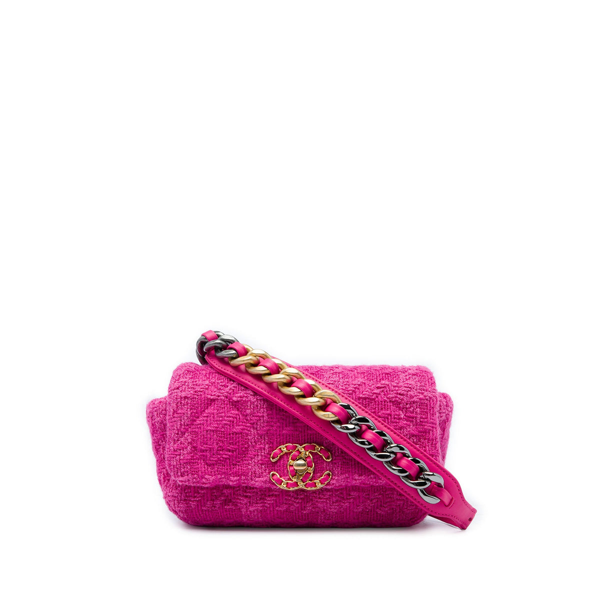Chanel Tweed 19 Belt Bag — Pink