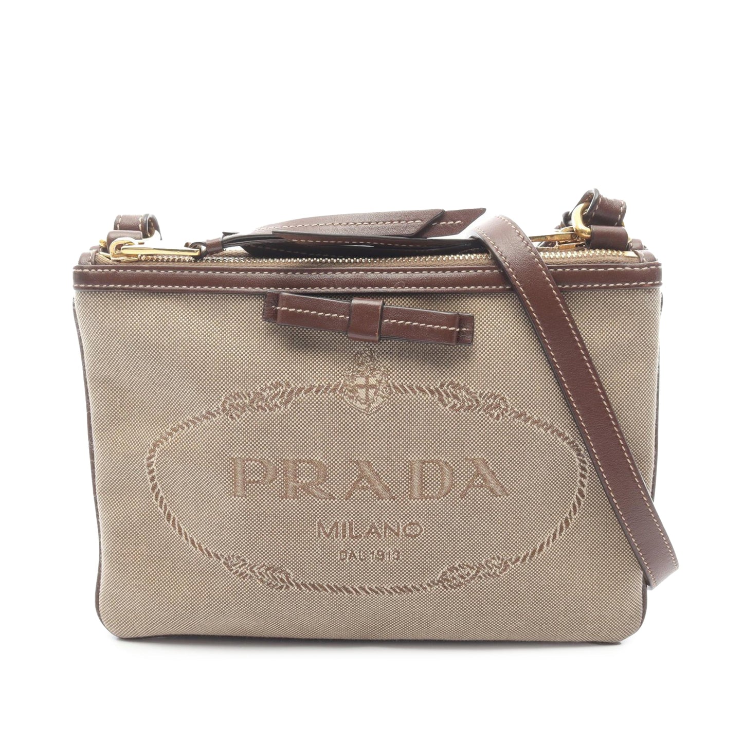 Prada Canapa Logo Jacquard Crossbody Bag