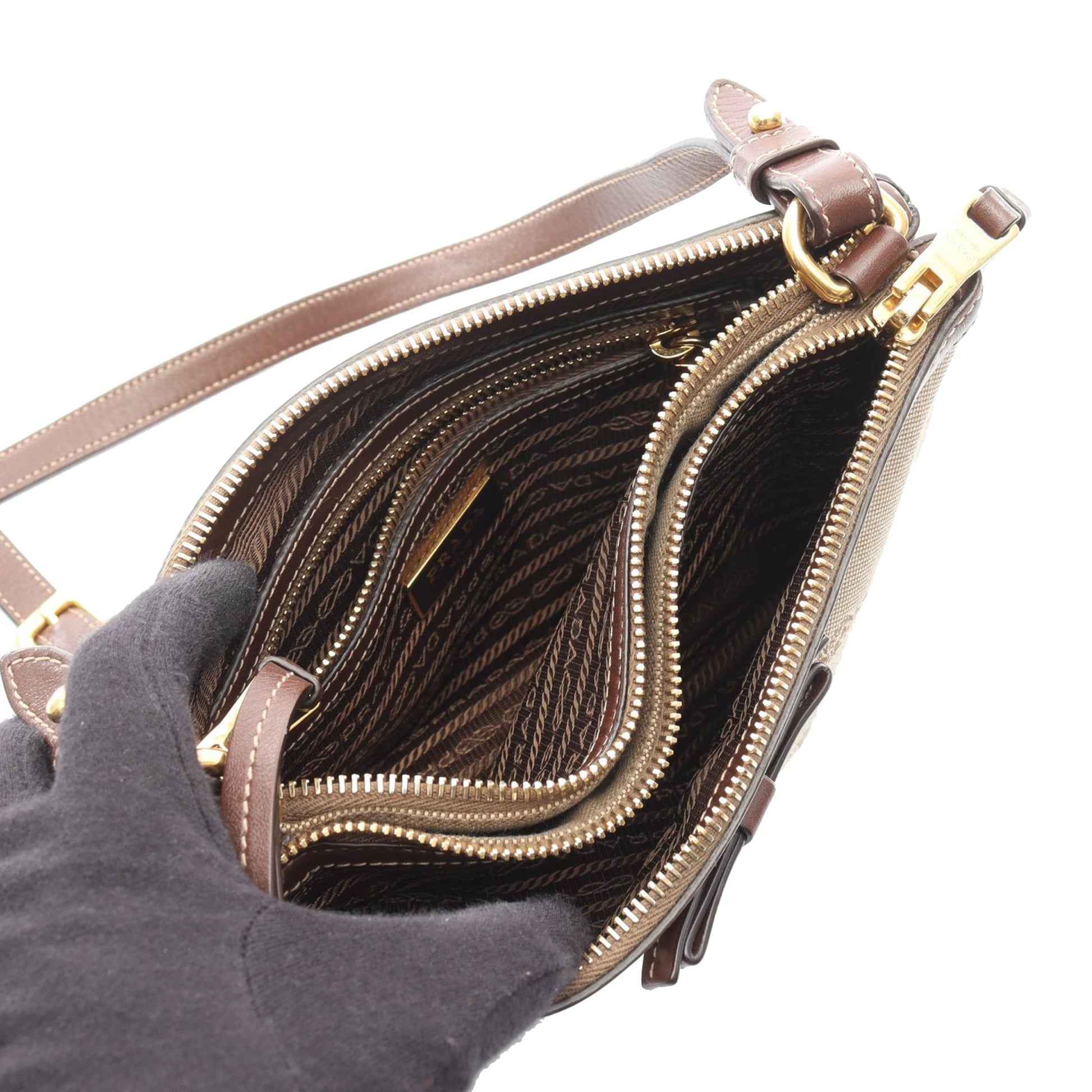 Prada Canapa Logo Jacquard Crossbody Bag