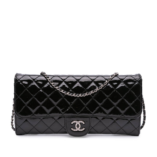 Chanel CC Quilted Patent Brilliant East West Wallet On Chain