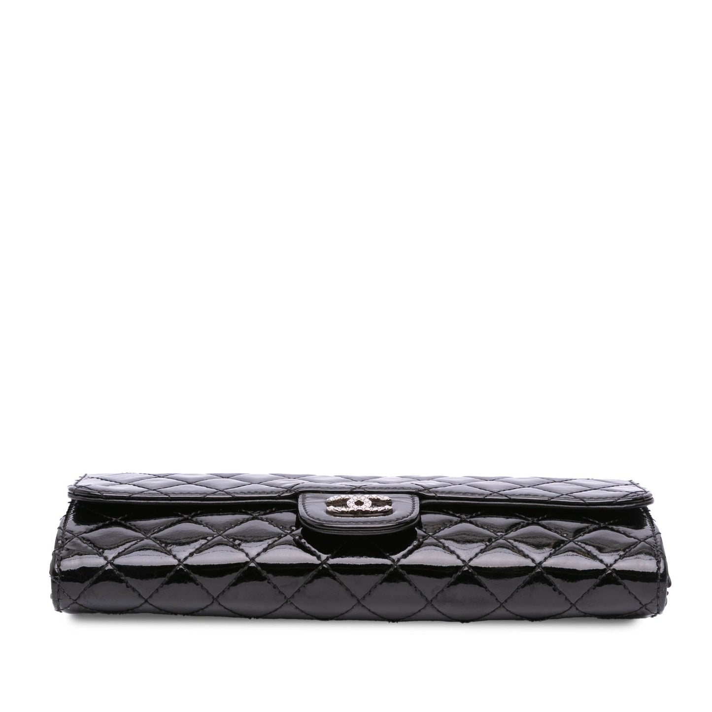 Chanel CC Quilted Patent Brilliant East West Wallet On Chain