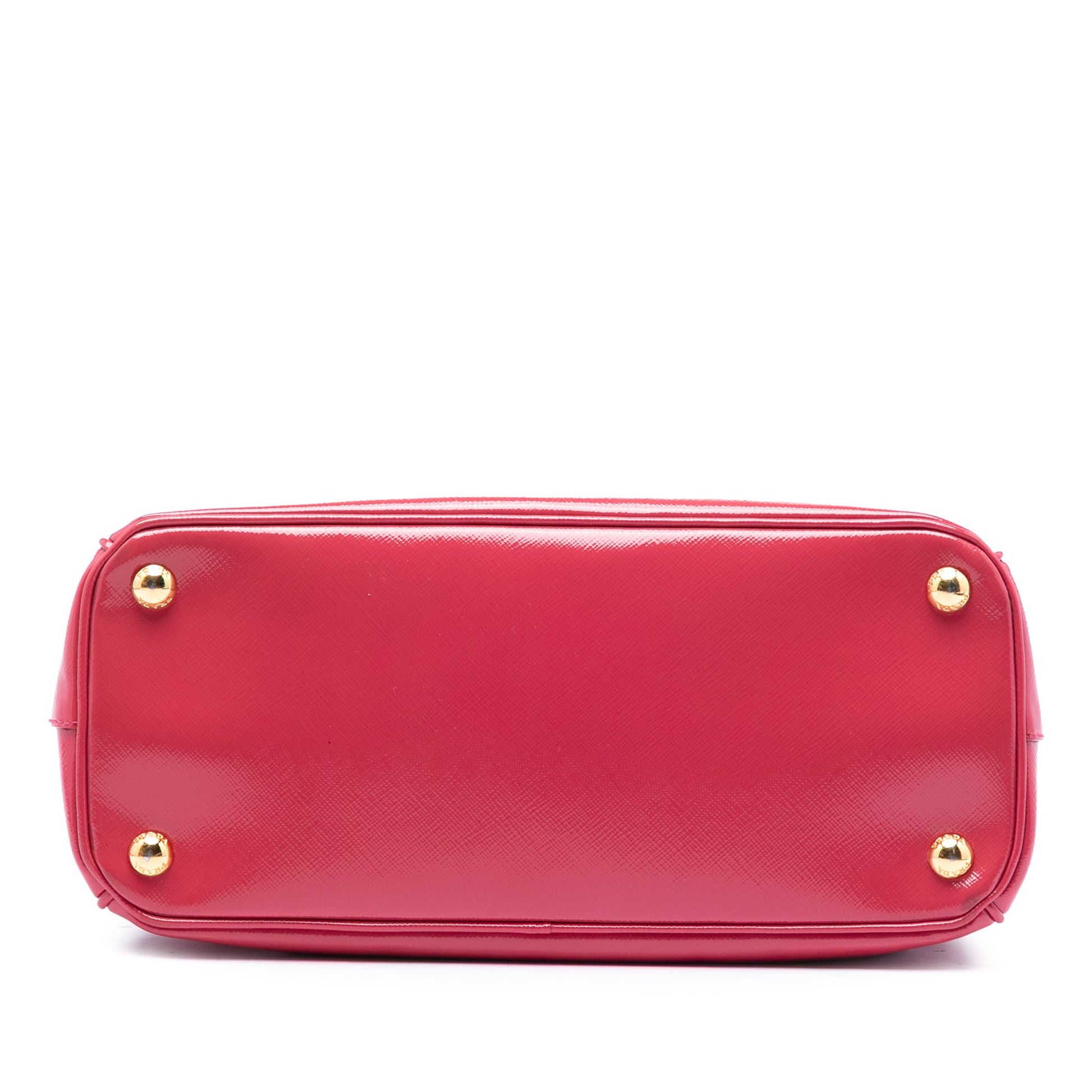 Prada Small Saffiano Vernice Galleria Double Zip Satchel