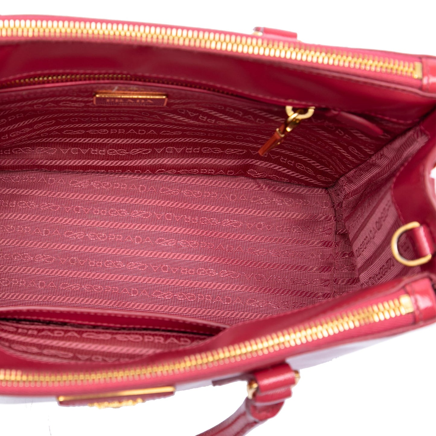 Prada Small Saffiano Vernice Galleria Double Zip Satchel