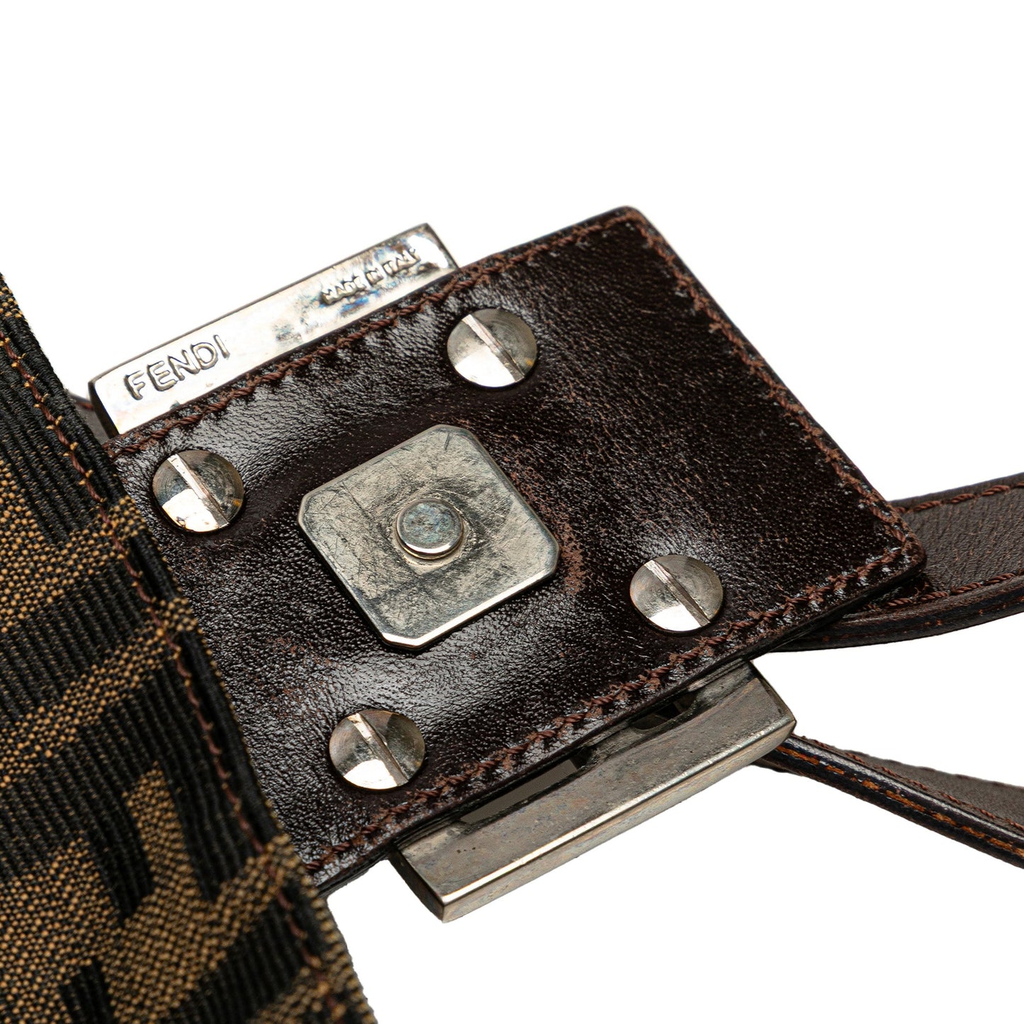 Fendi Zucca Canvas Shoulder Bag