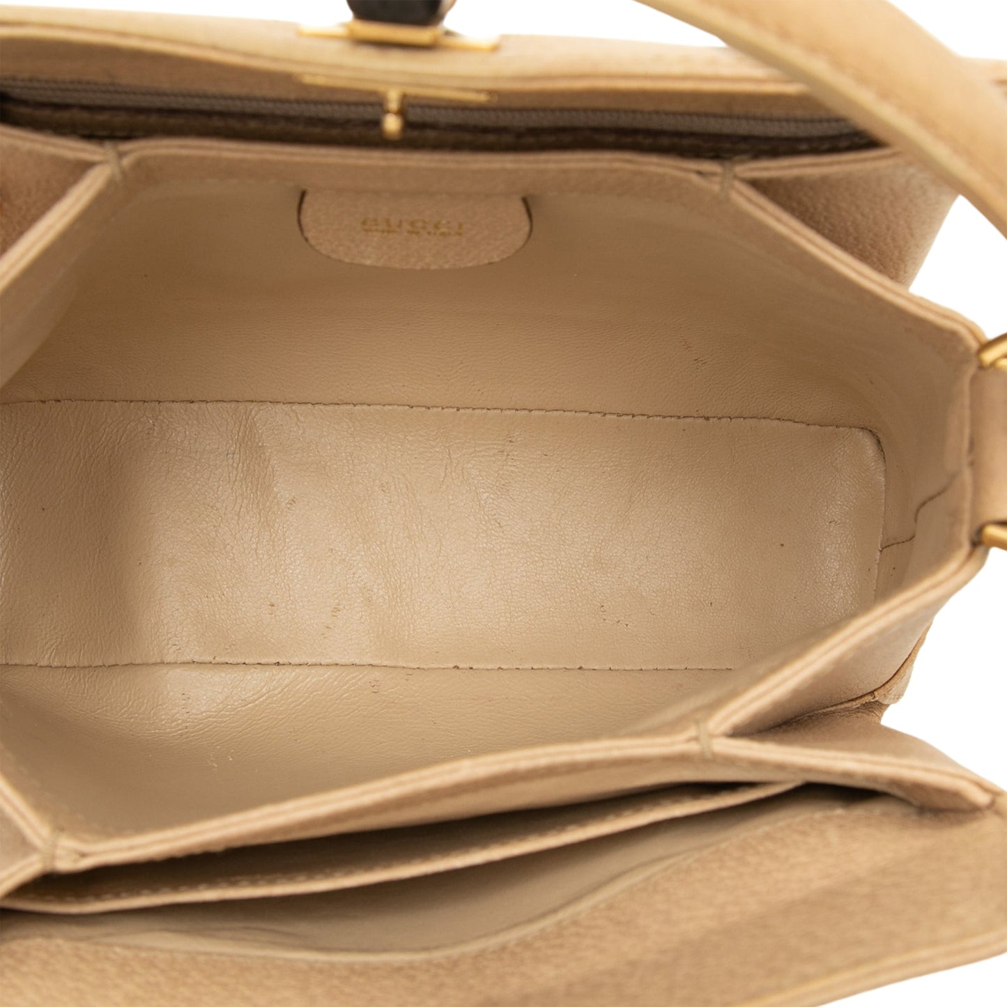 Gucci Grained Calfskin Bamboo Handbag