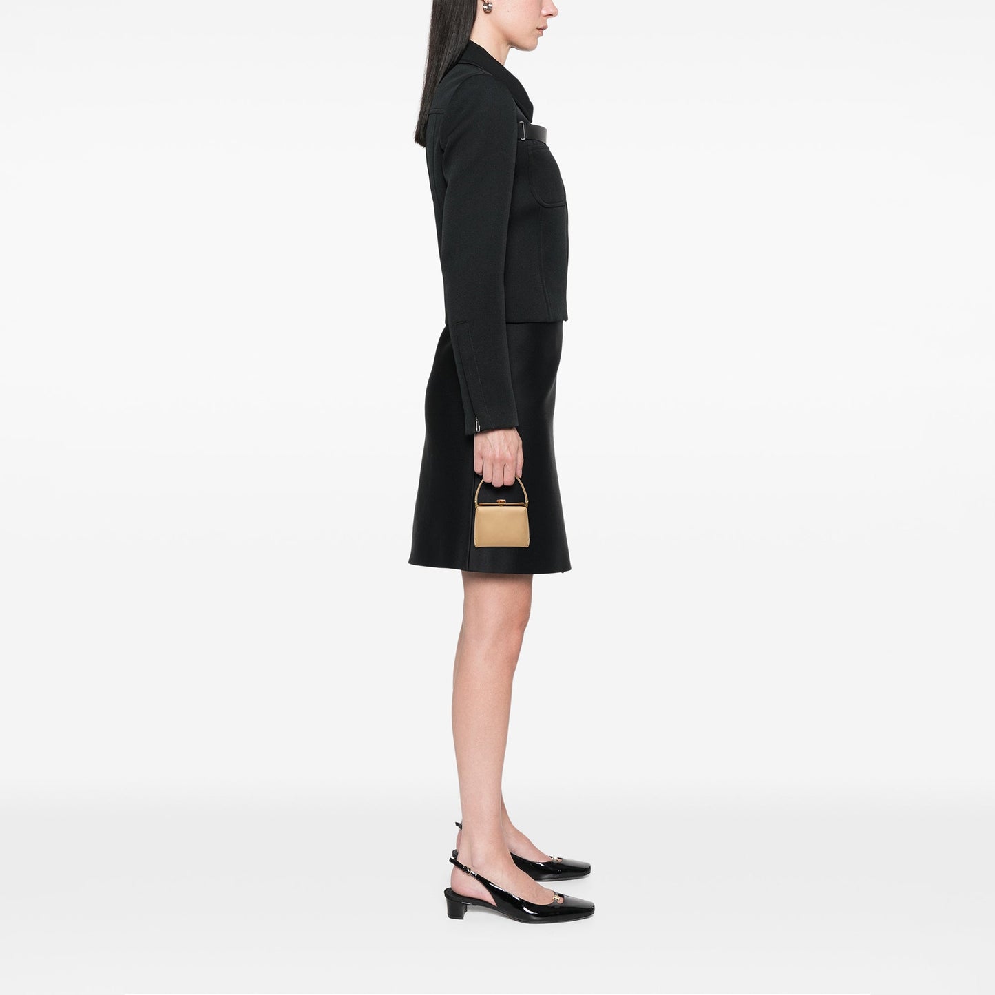 Gucci Grained Calfskin Bamboo Handbag