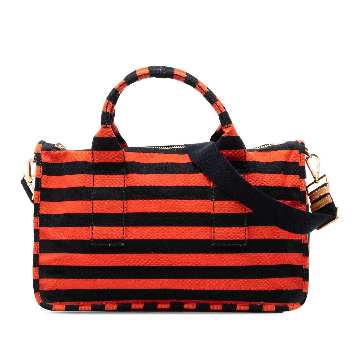 Prada Large Canvas Canapa Righe Striped Satchel