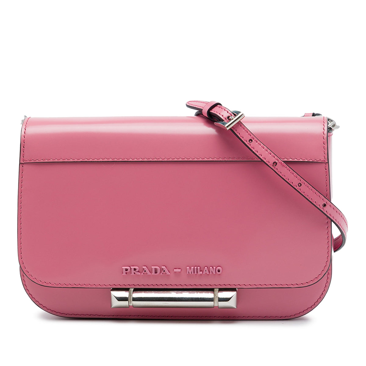 Prada Spazzolato Leather Sybille Flap Crossbody — Pink