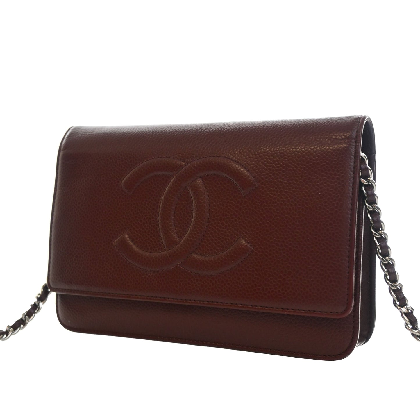 Chanel CC Caviar Wallet On Chain