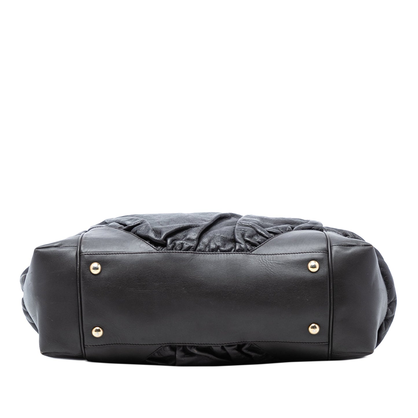 Embossed Leather Horsebit Full Moon Tote