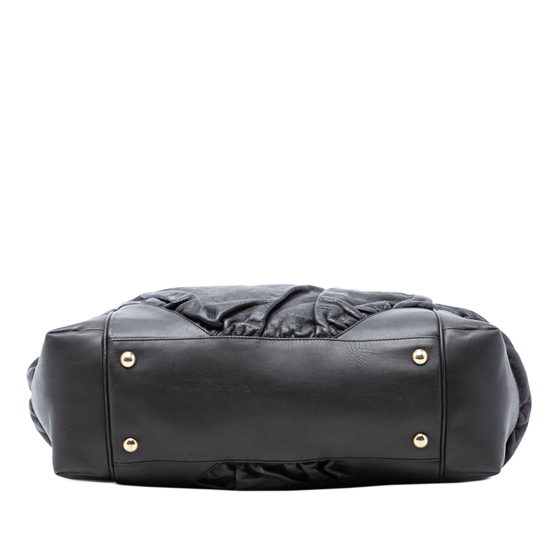 Embossed Leather Horsebit Full Moon Tote
