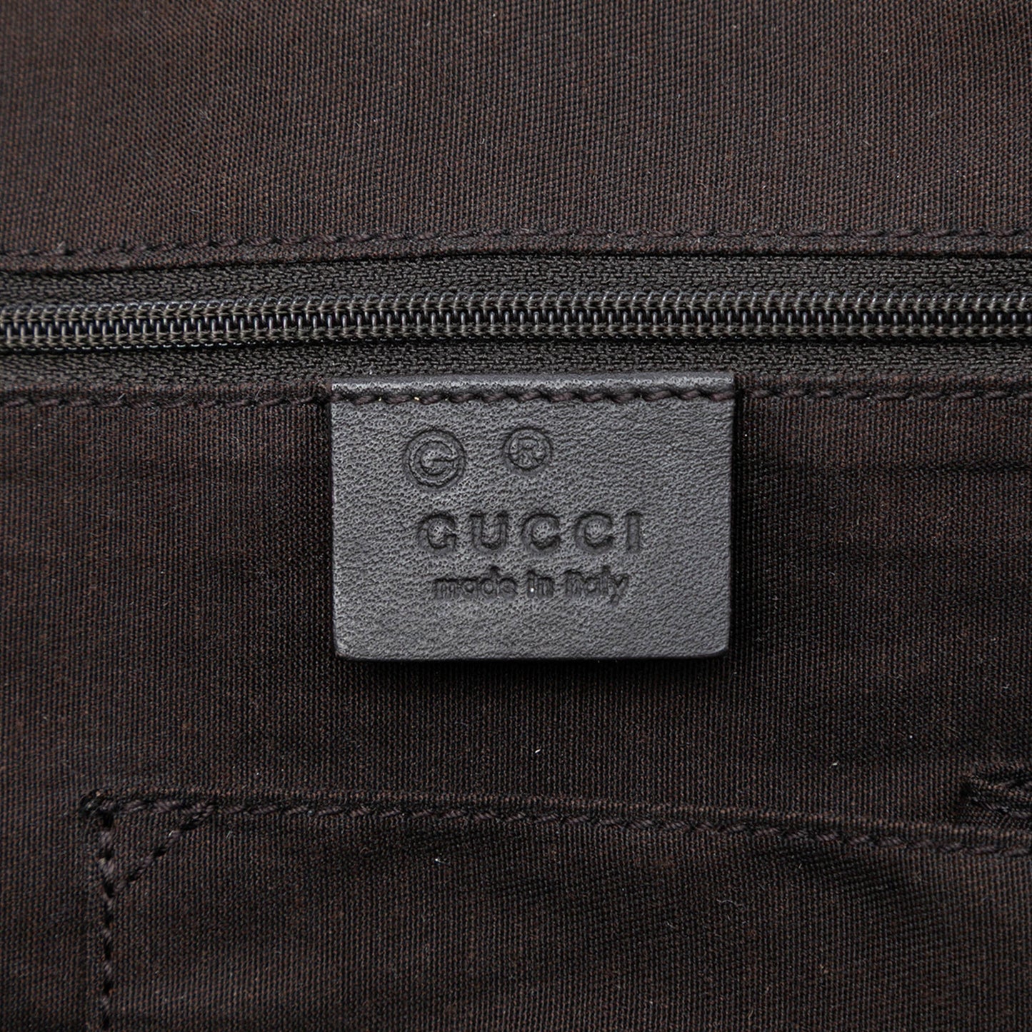 Embossed Leather Horsebit Full Moon Tote