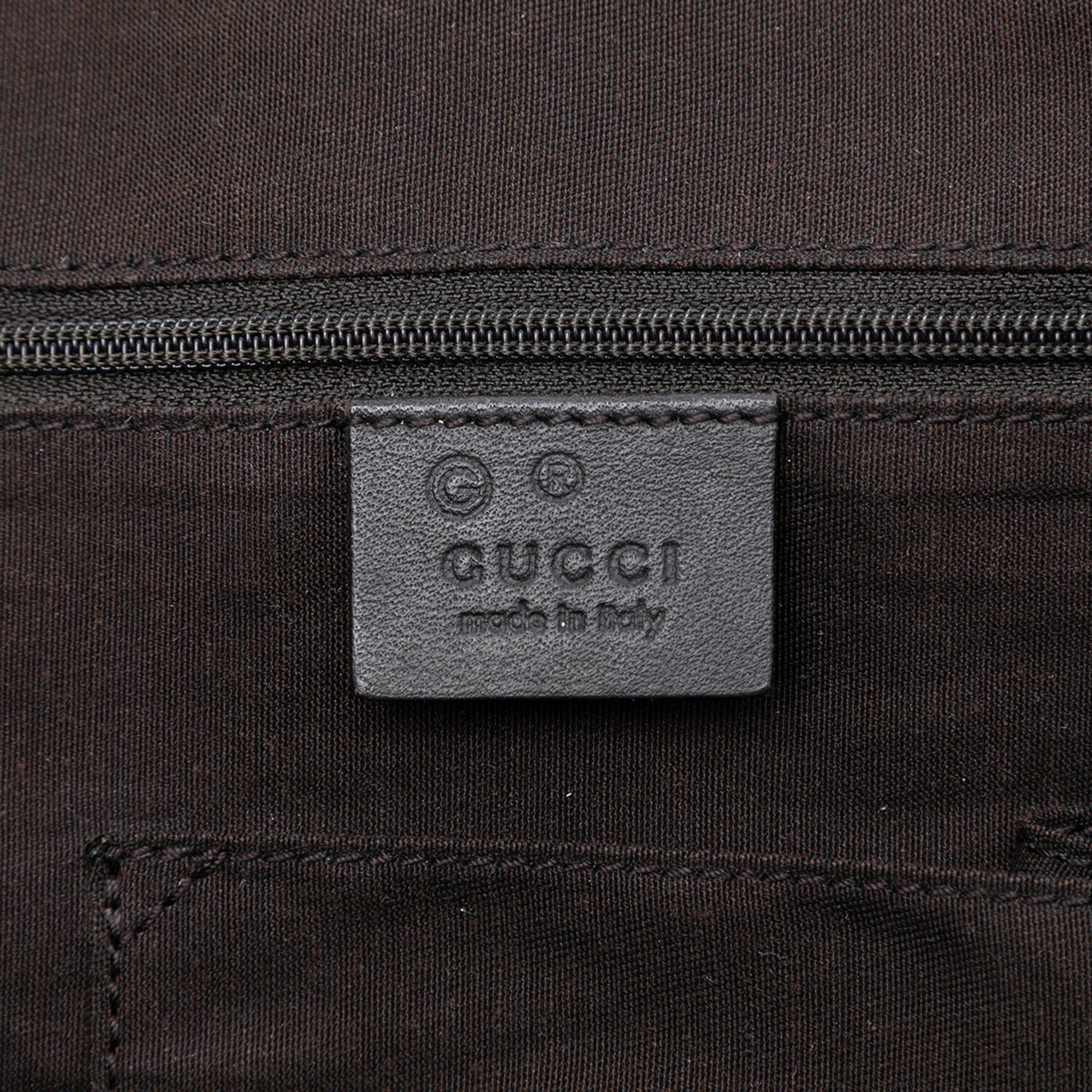Embossed Leather Horsebit Full Moon Tote
