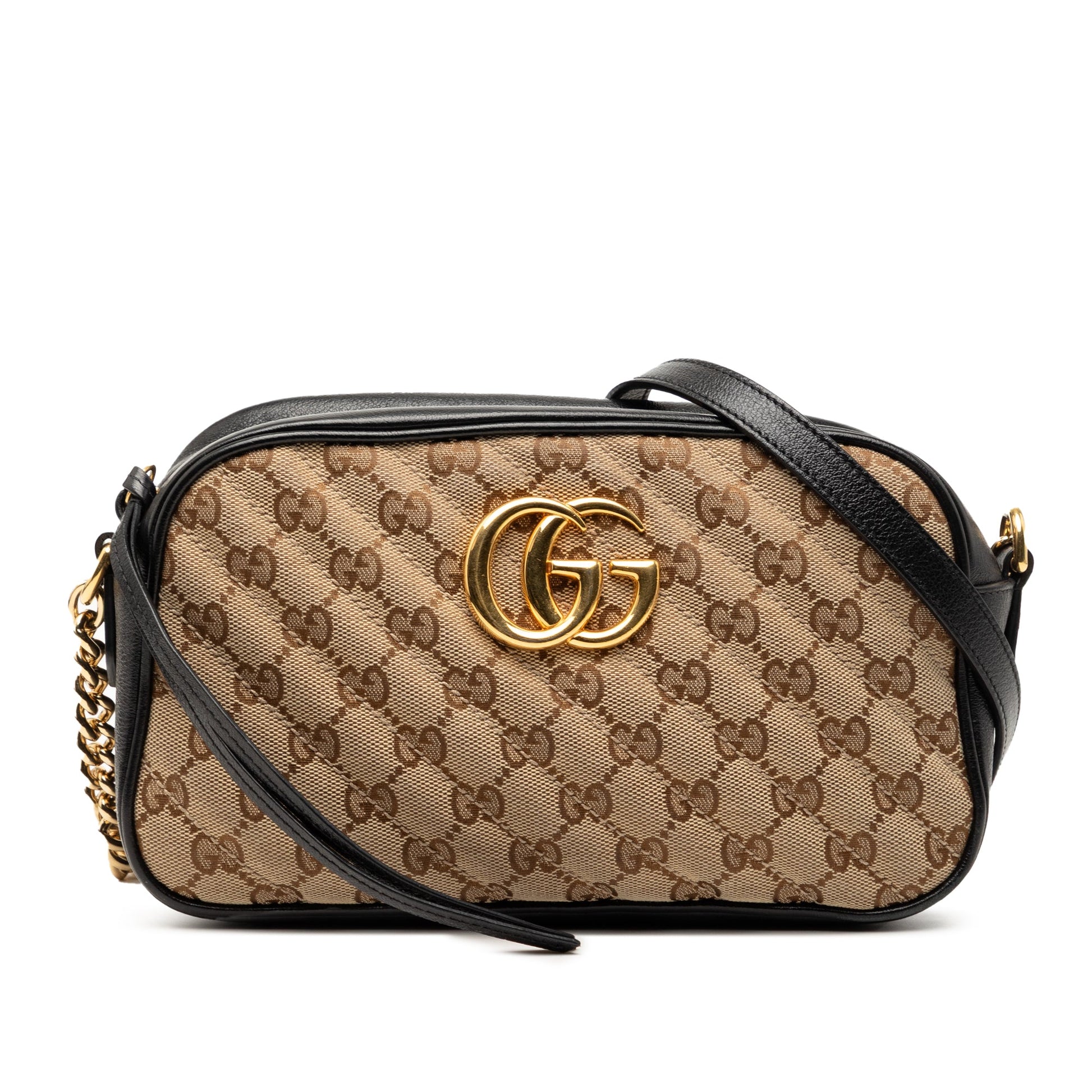 Gucci Small GG Marmont Matelasse GG Canvas and Leather Crossbody