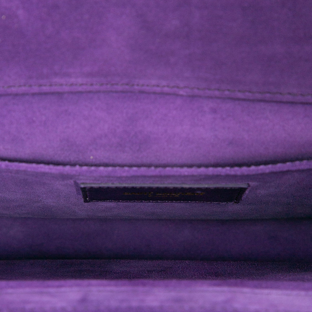 Saint Laurent Leather Chyc Ligne Clutch — Purple