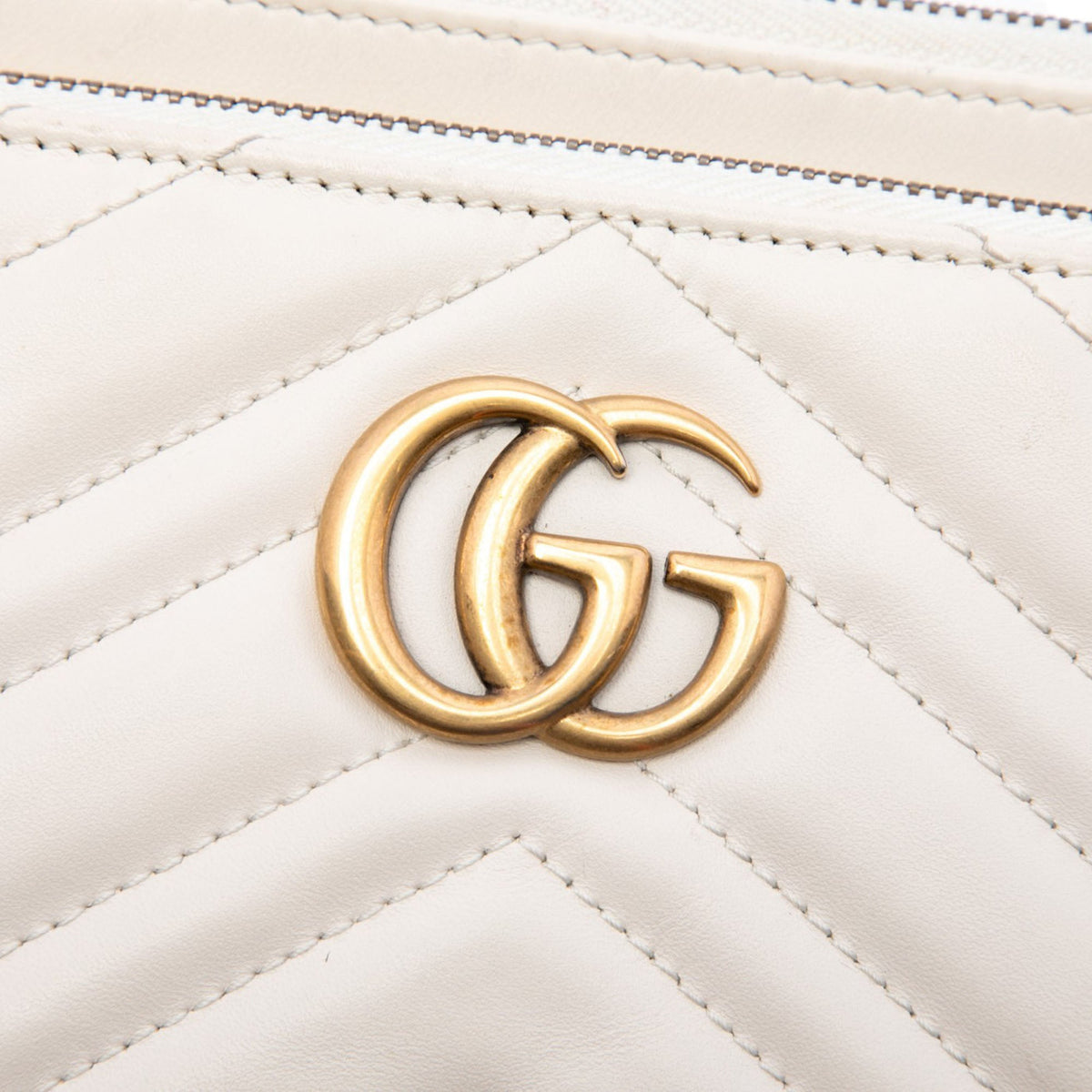 Gucci Small GG Marmont Matelasse Calfskin Double Zip Pochette Crossbody