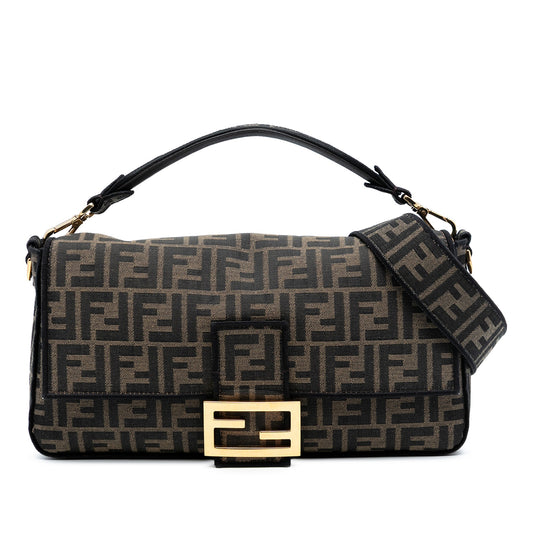 Fendi Large Zucca Canvas Baguette Satchel