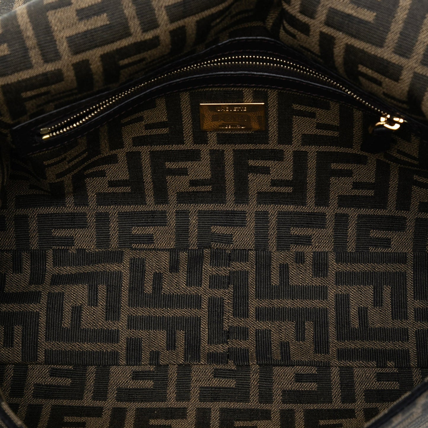 Fendi Large Zucca Canvas Baguette Satchel