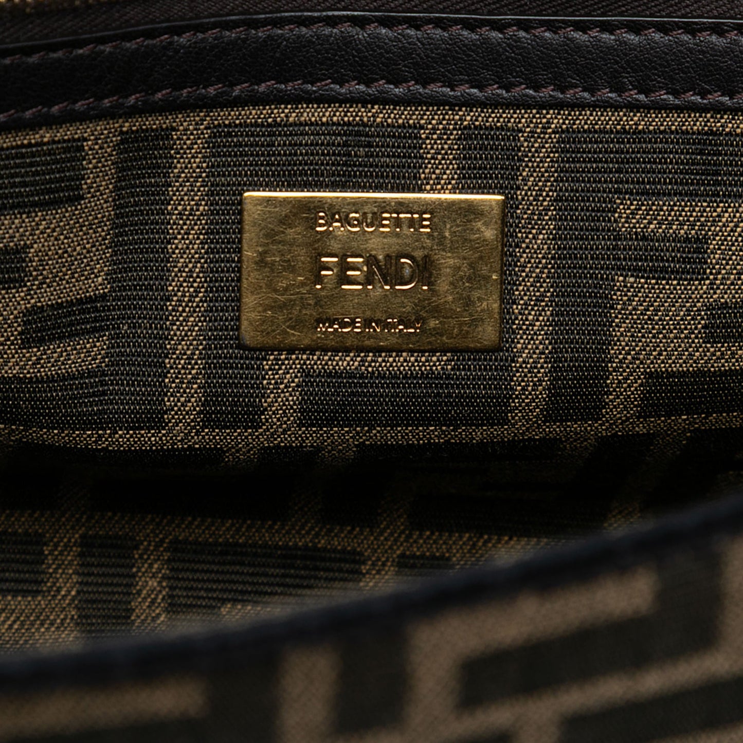 Fendi Large Zucca Canvas Baguette Satchel