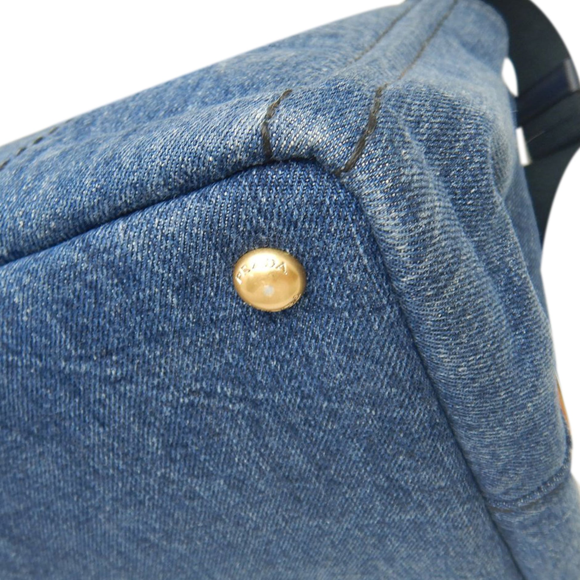 Prada Denim Canapa Logo Satchel