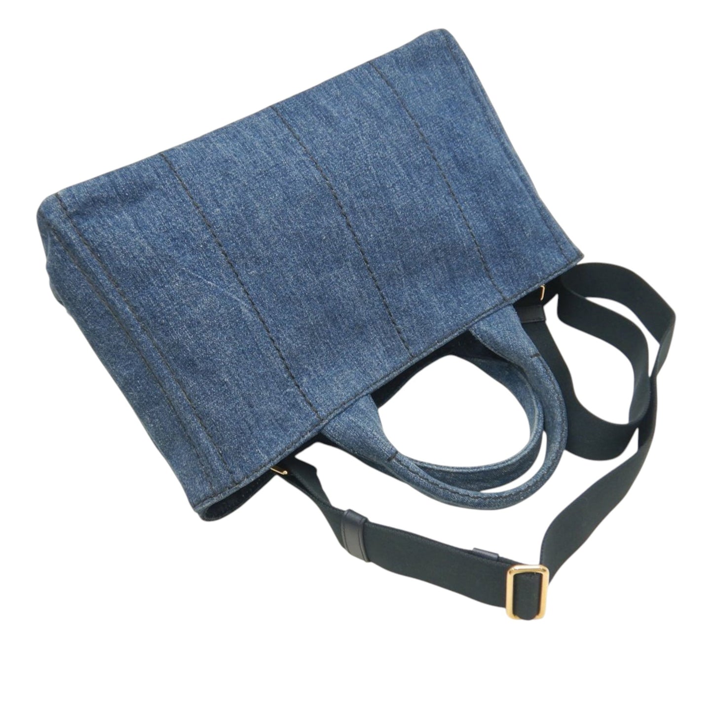 Prada Denim Canapa Logo Satchel
