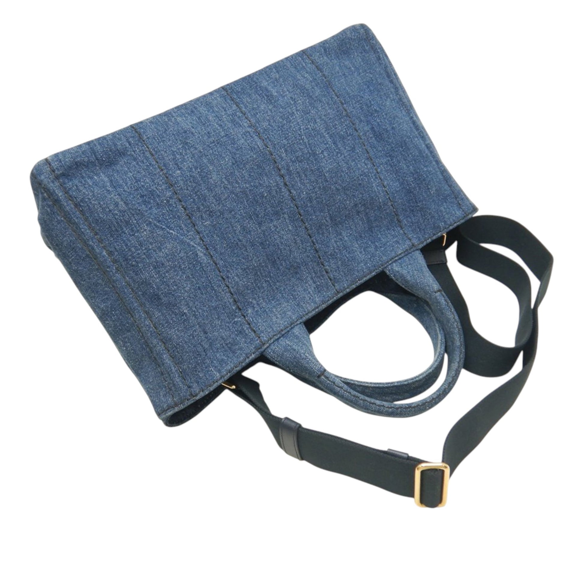 Prada Denim Canapa Logo Satchel
