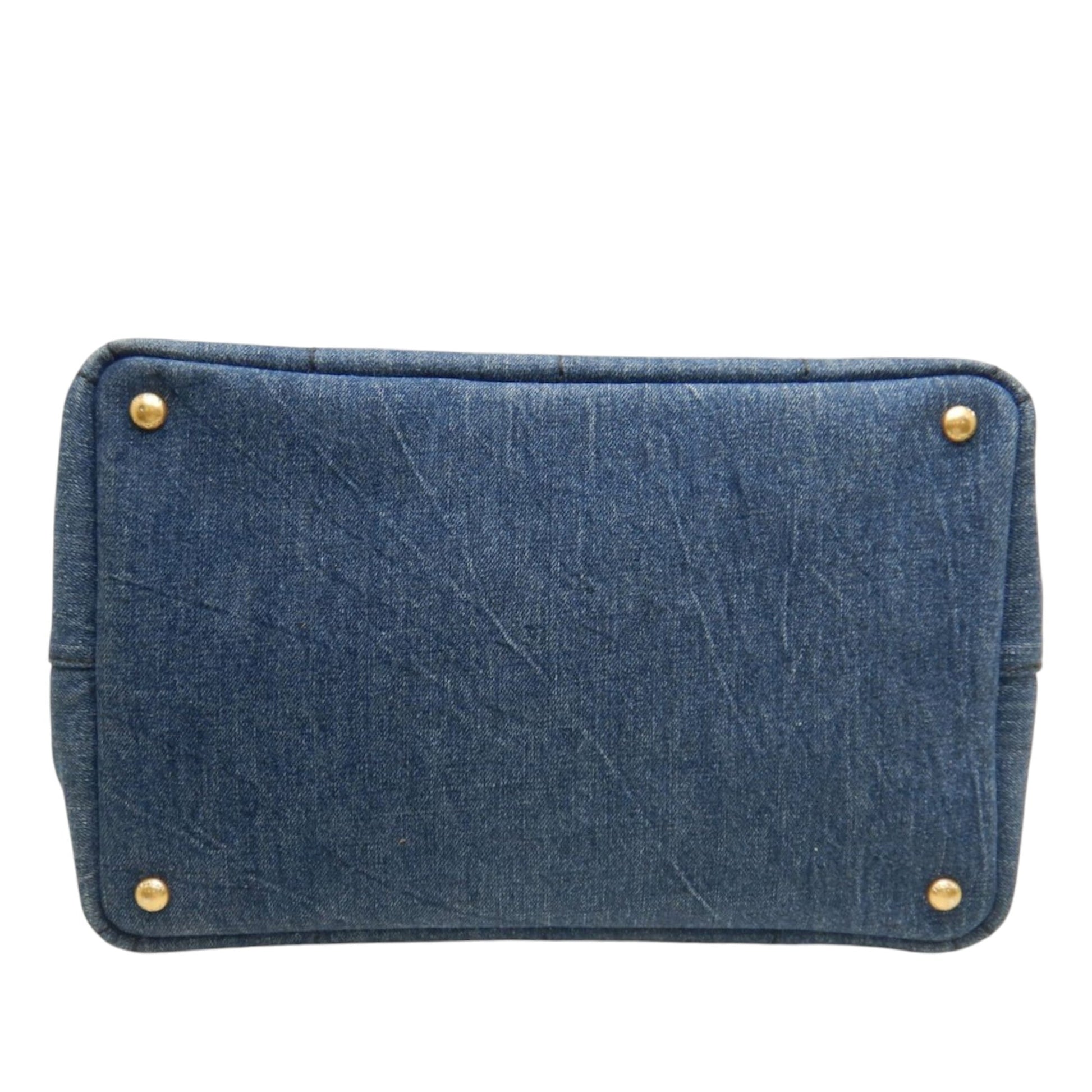 Prada Denim Canapa Logo Satchel