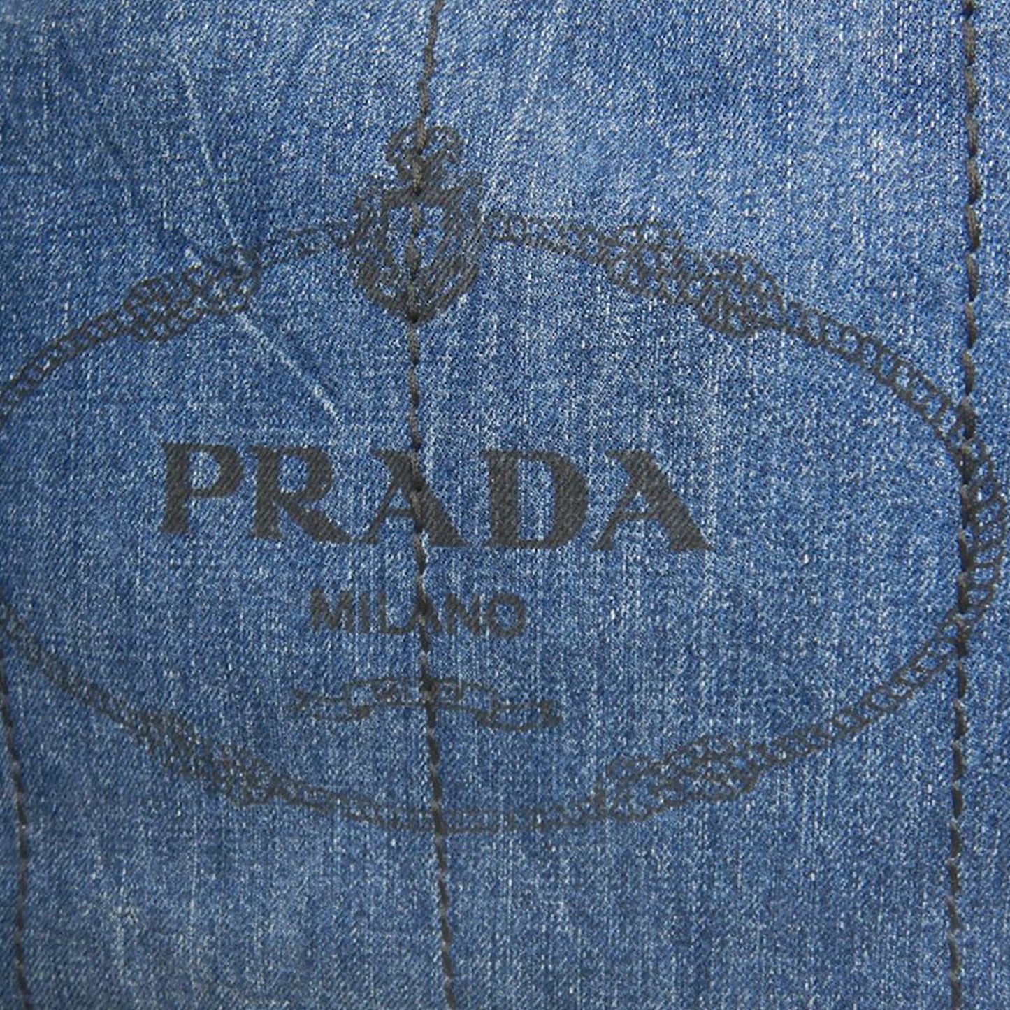 Prada Denim Canapa Logo Satchel