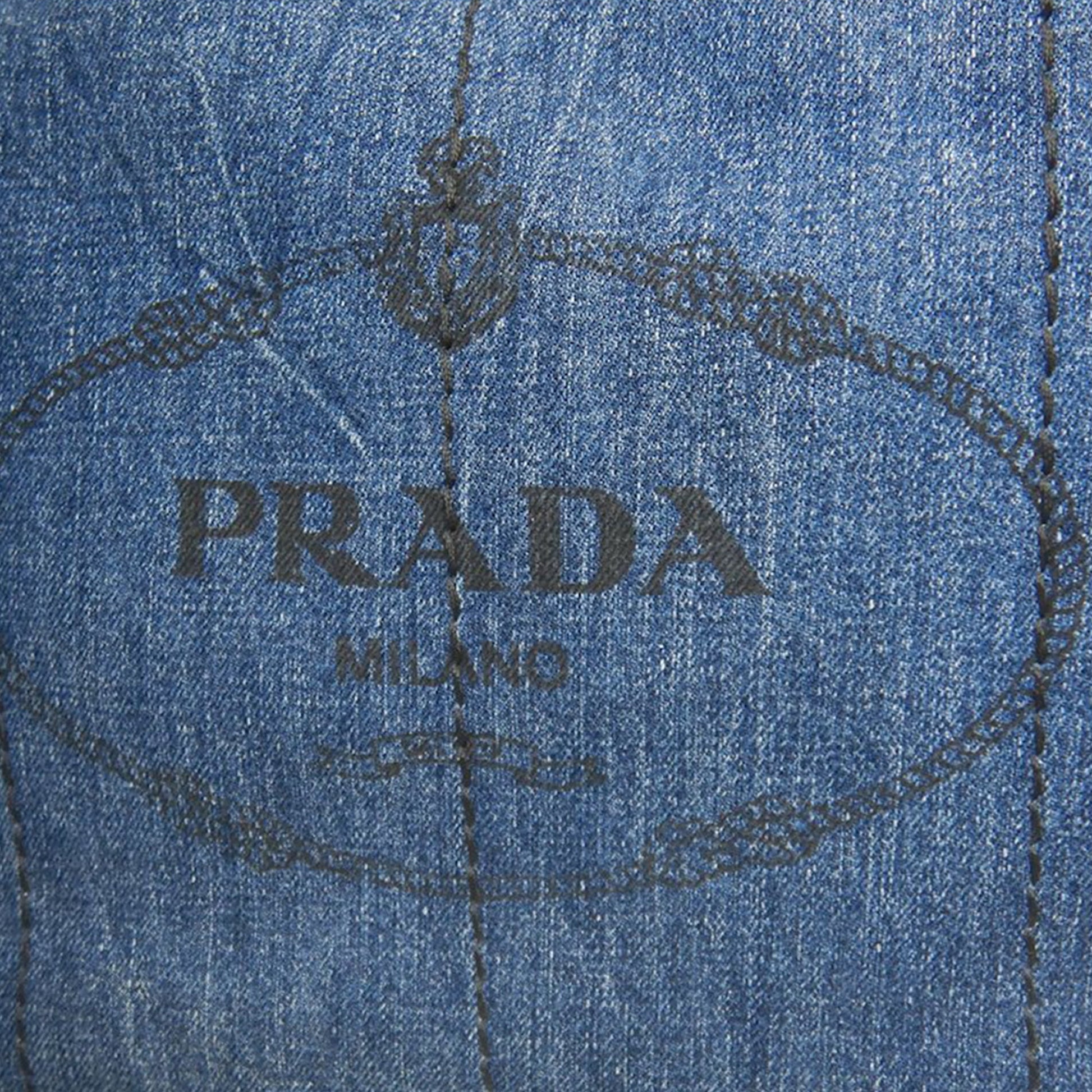Prada Denim Canapa Logo Satchel