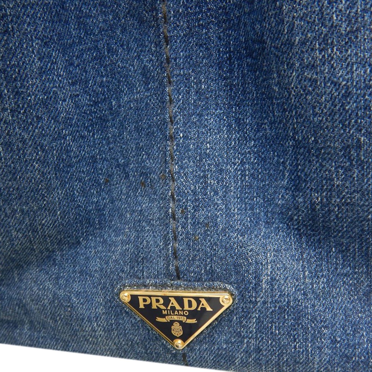 Prada Denim Canapa Logo Satchel