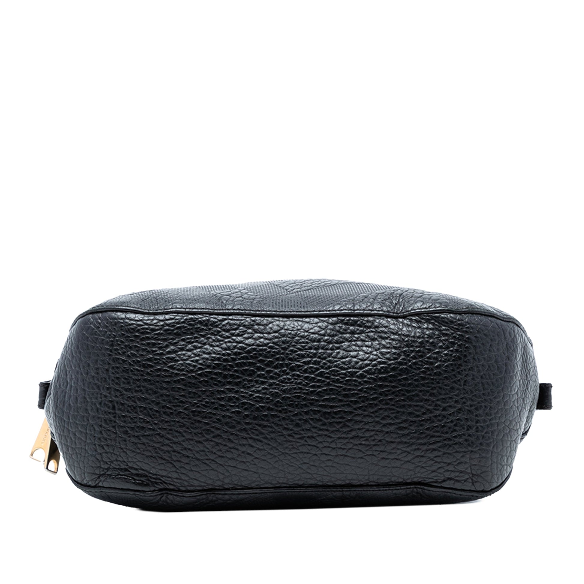 Small Heritage Grain Check Embossed Leather Orchard Bowling Bag