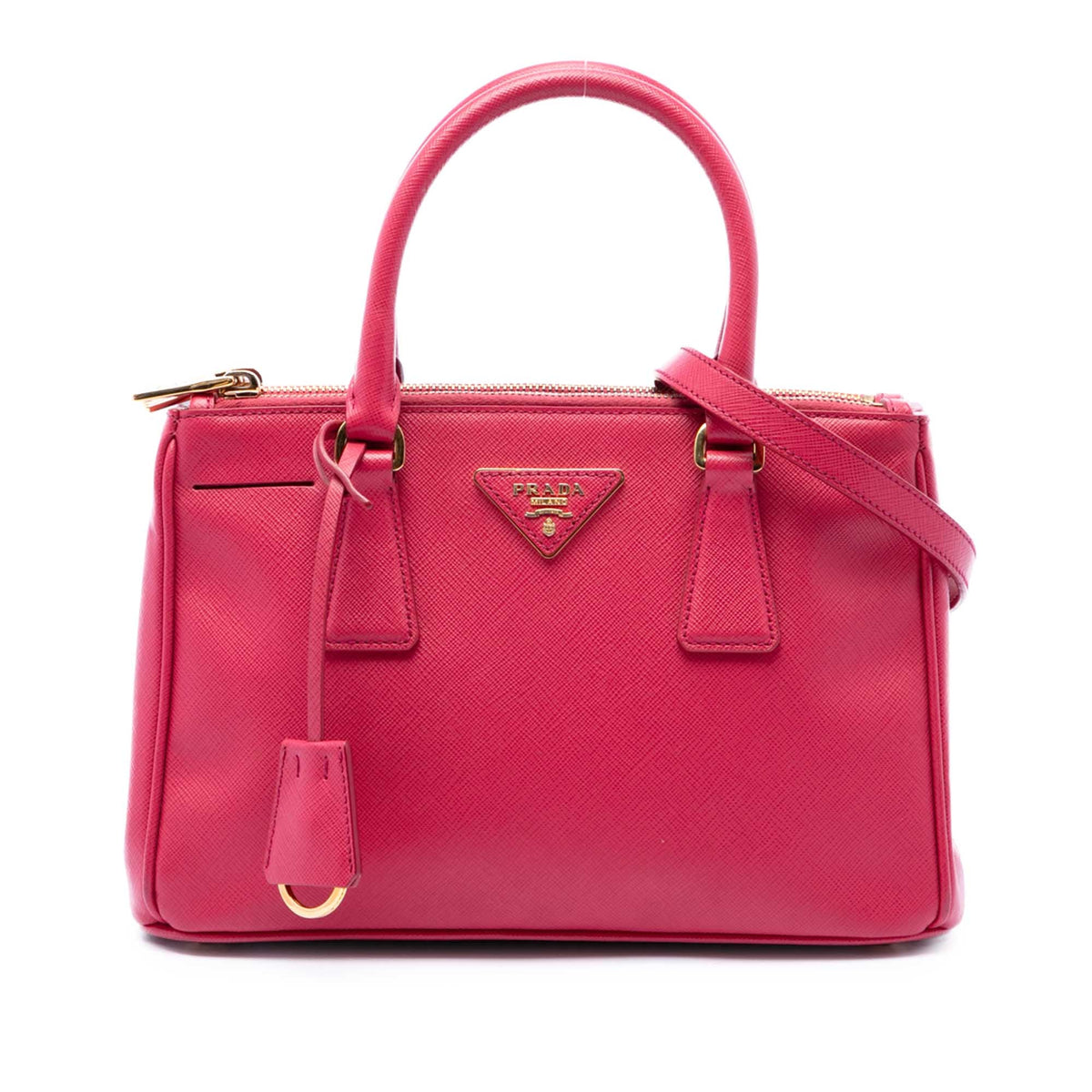 Prada Mini Saffiano Lux Galleria Double Zip Satchel