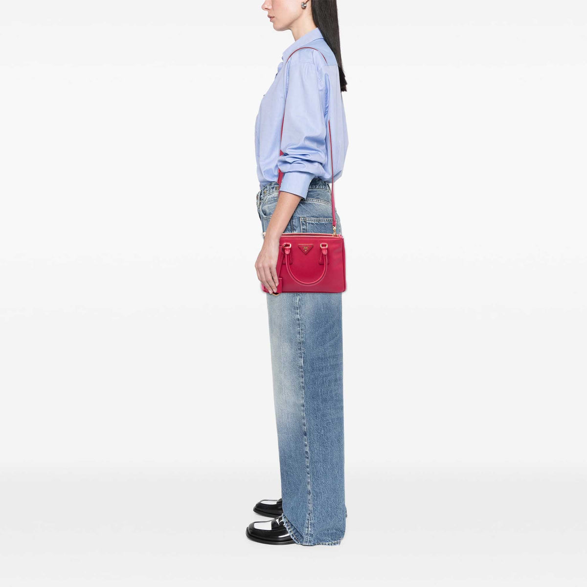 Prada Mini Saffiano Lux Galleria Double Zip Satchel