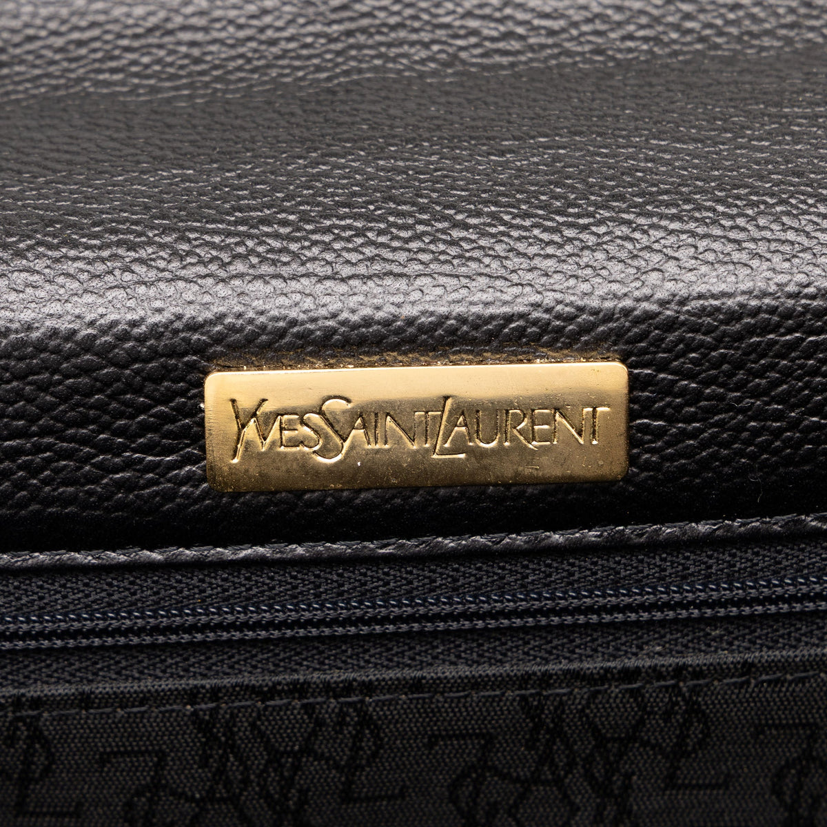 Saint Laurent Textured Leather Monogram Top Handle Bag