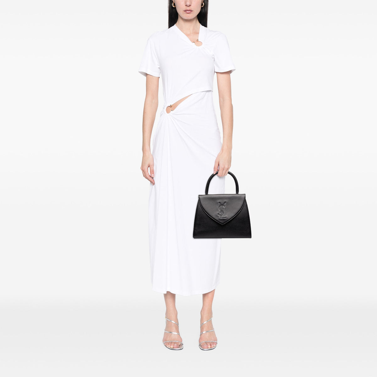 Saint Laurent Textured Leather Monogram Top Handle Bag