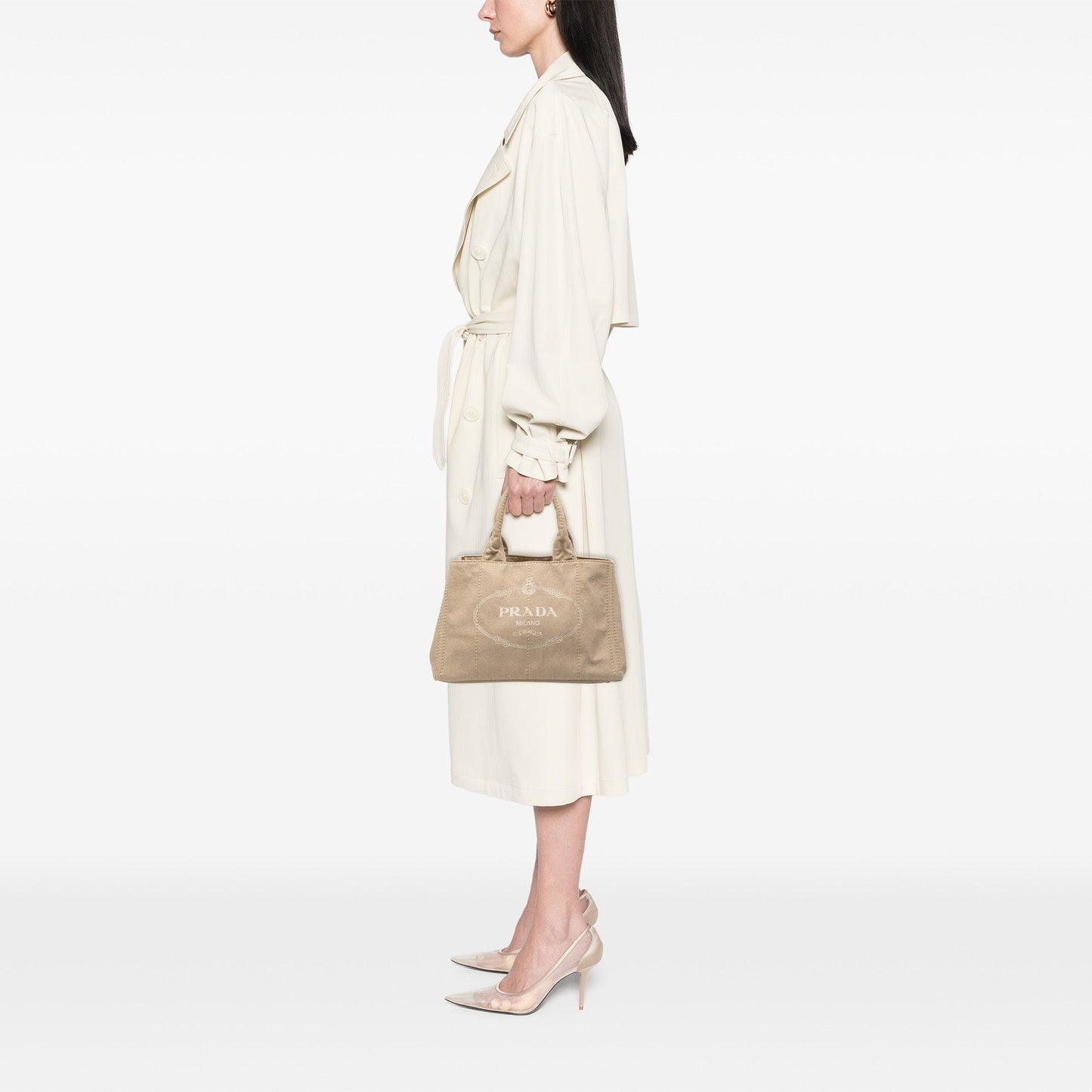 Prada Canvas Canapa Logo Satchel