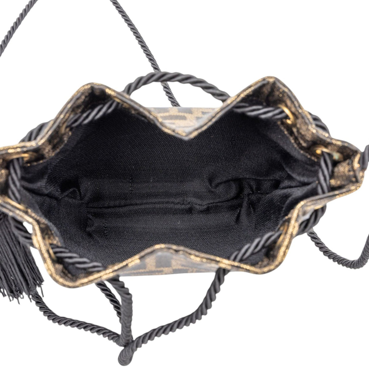 Fendi Zucca Canvas Drawstring Bucket Bag — Brown